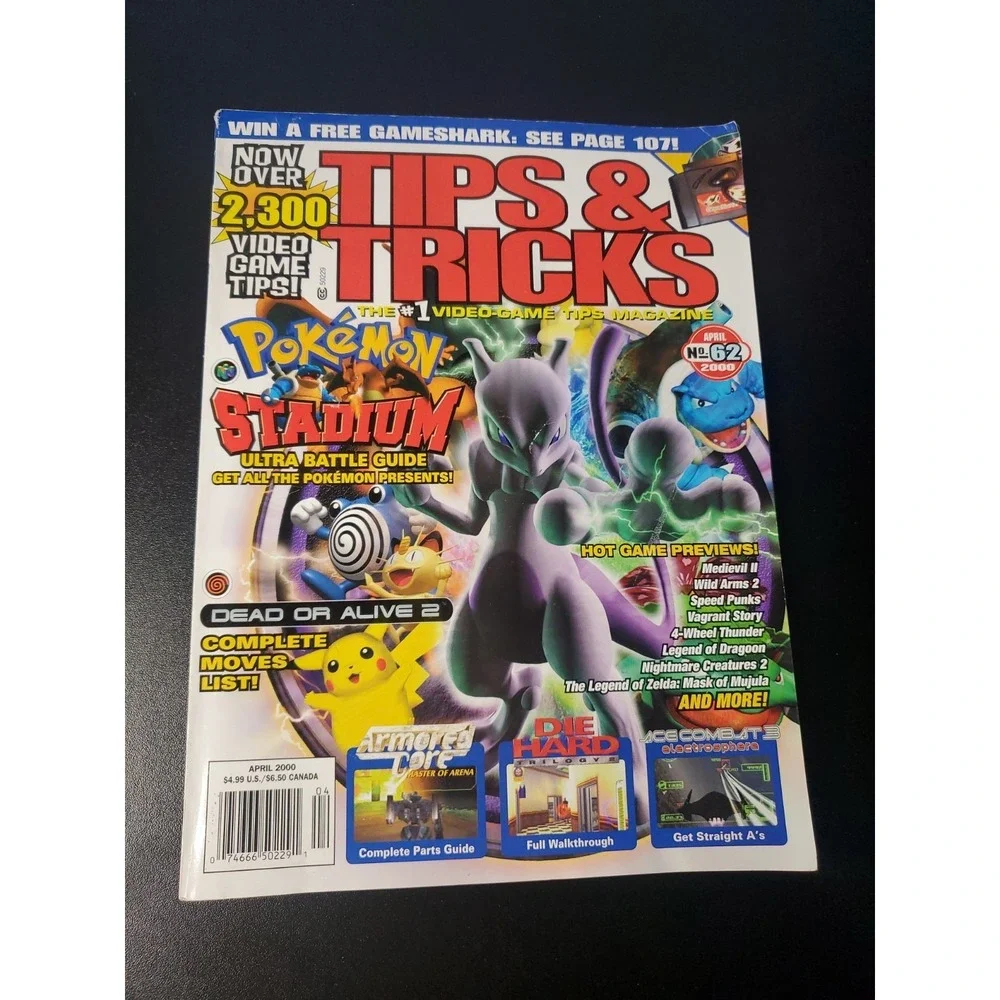 Tips & Tricks Magazine April 2000 Pokemon Stadium Die Hard Dead or Alive 2